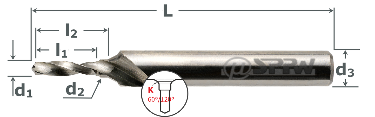 Produktbild von SPPW Querlochsenker HSS-E 120° WN 05–14, Länge 52 Mm, Ø15 Mm – Für Entgraten Und Fasen An Leichtmetall Und Kunststoff